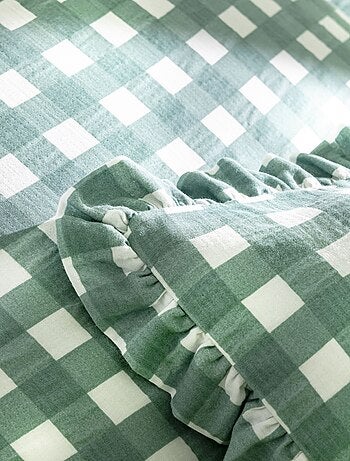 Becquet - Taie volant VICHY en coton