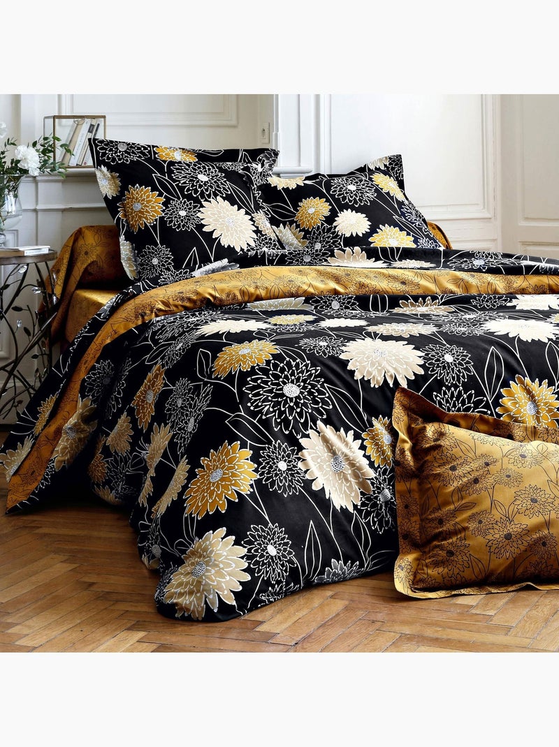 Becquet - Taie volant YELFLOR en coton Noir - Kiabi