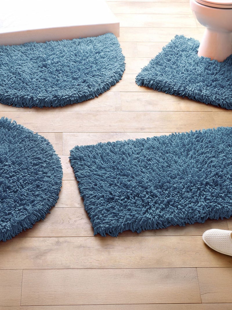 Becquet - Tapis 1/2 lune COTON CONFORT en coton Bleu outremer - Kiabi