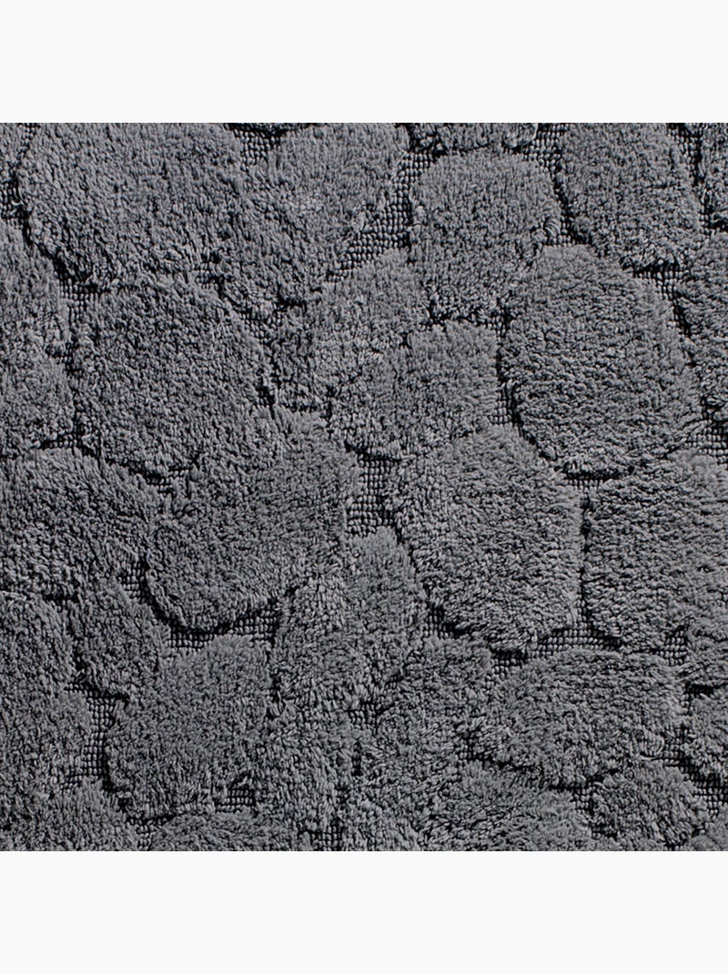 Becquet - Tapis contour wc GALETS en coton gris anthracite - Kiabi