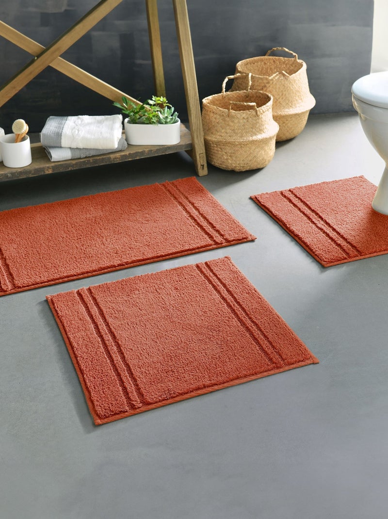 Becquet - Tapis contour wc LIGNUS en coton Terracotta - Kiabi