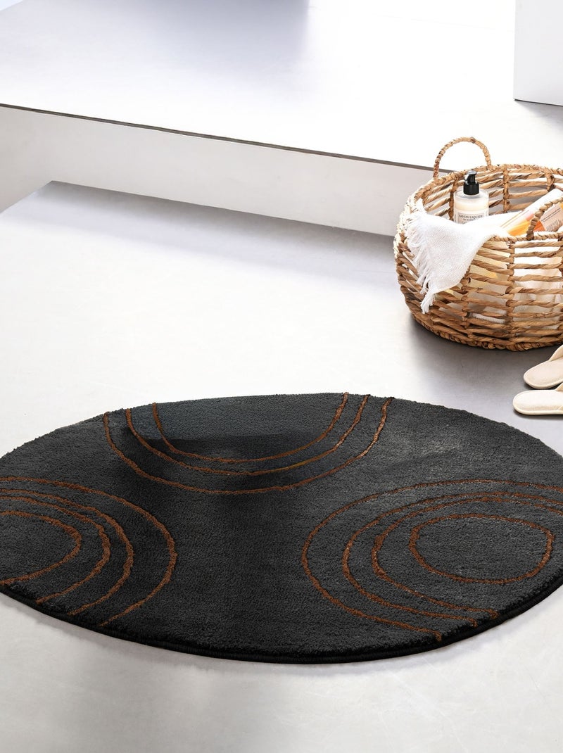 Becquet - Tapis contour wc SPIRALE en polyester Noir - Kiabi