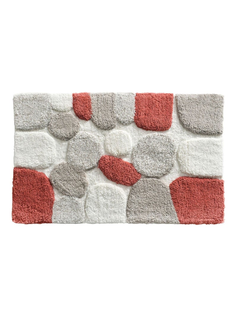 Becquet - Tapis de bain CAILLOUX en coton Rose - Kiabi