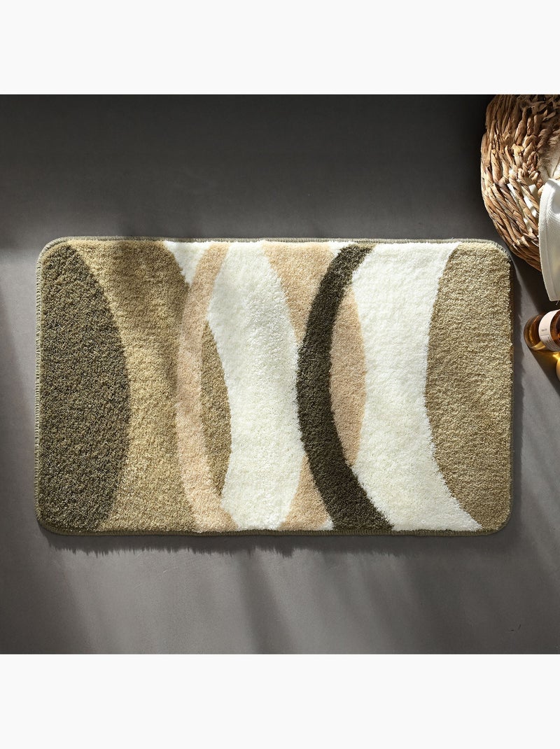 Becquet - Tapis de bain COURBE en acrylique Beige - Kiabi