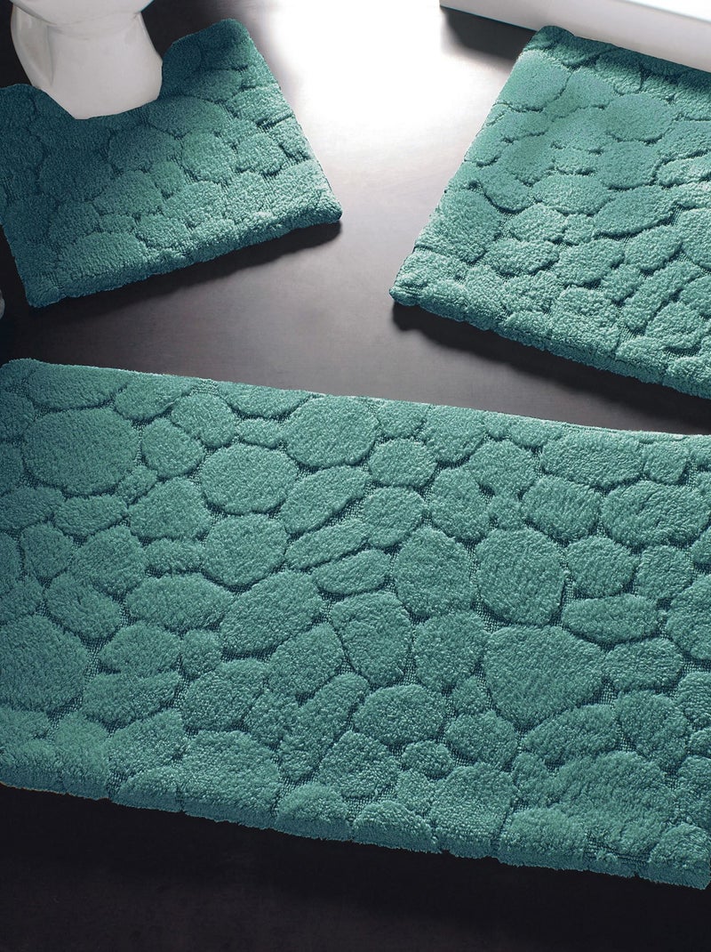 Becquet - Tapis de bain GALETS en coton Bleu - Kiabi