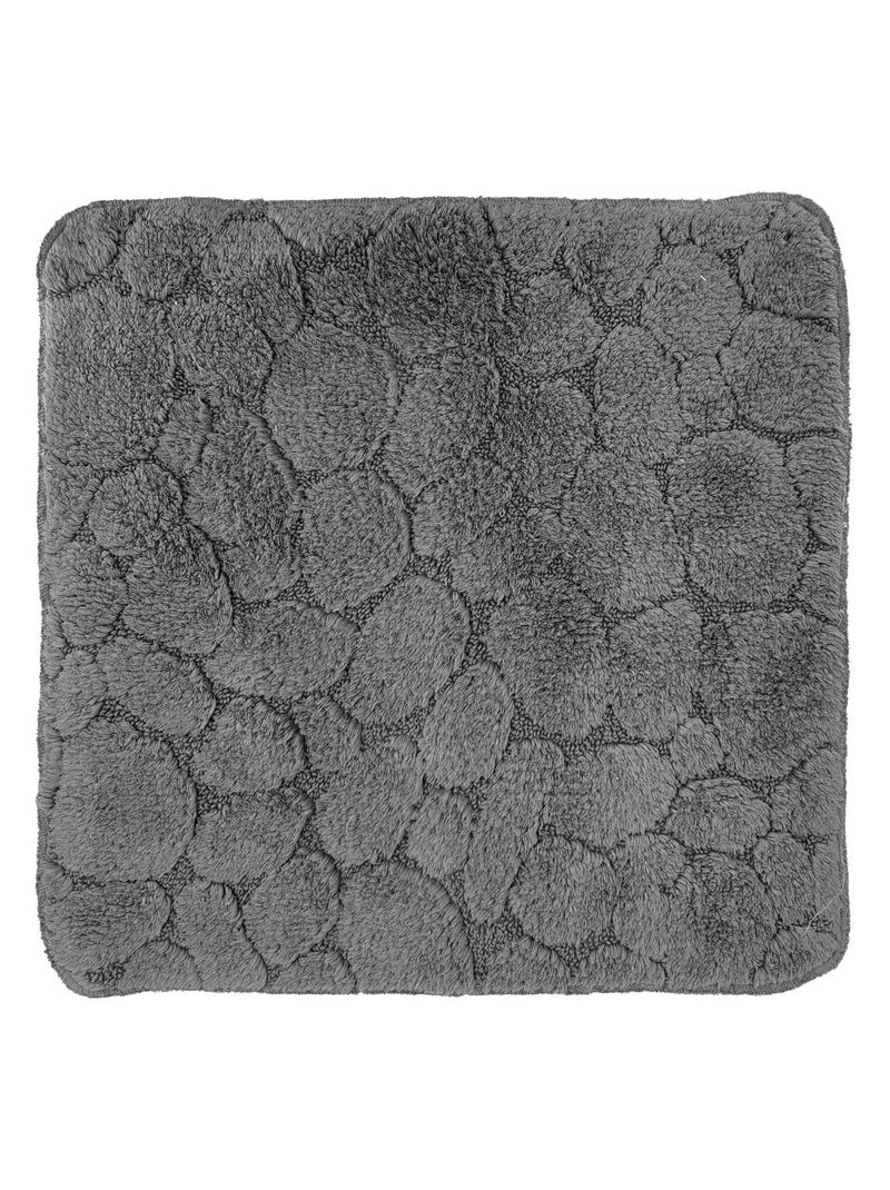 Becquet - Tapis de bain GALETS en coton gris anthracite - Kiabi