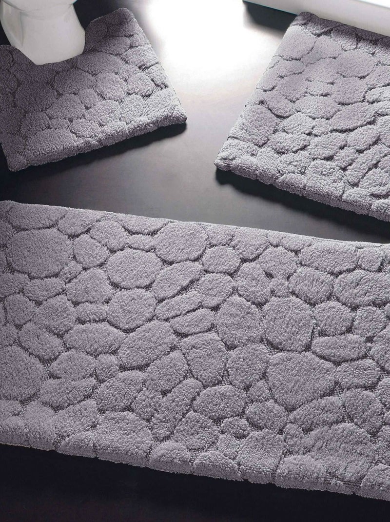 Becquet - Tapis de bain GALETS en coton Gris Argenté - Kiabi