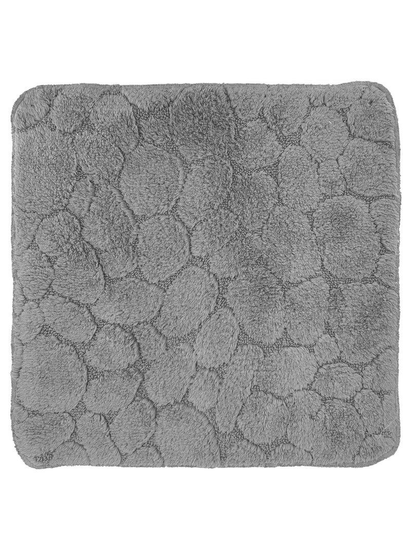 Becquet - Tapis de bain GALETS en coton Gris Argenté - Kiabi
