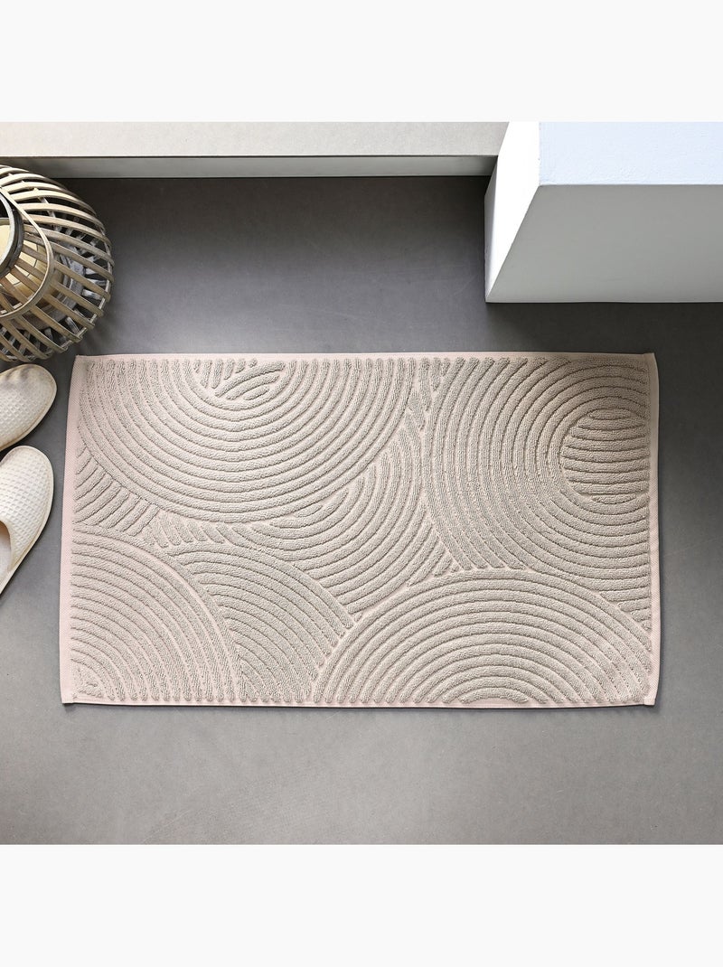 Becquet - tapis de bain mandala en coton Beige sable - Kiabi