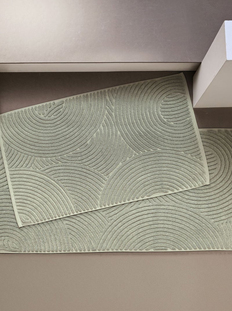 Becquet - Tapis de bain MANDALA en coton Vert chèvrefeuille - Kiabi