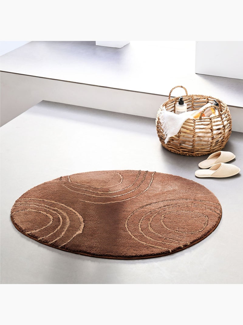 Becquet - Tapis de bain SPIRALE en polyester Marron cappuccino - Kiabi