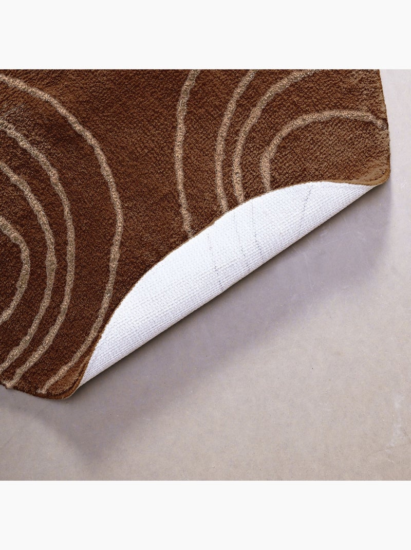 Becquet - Tapis de bain SPIRALE en polyester Marron cappuccino - Kiabi