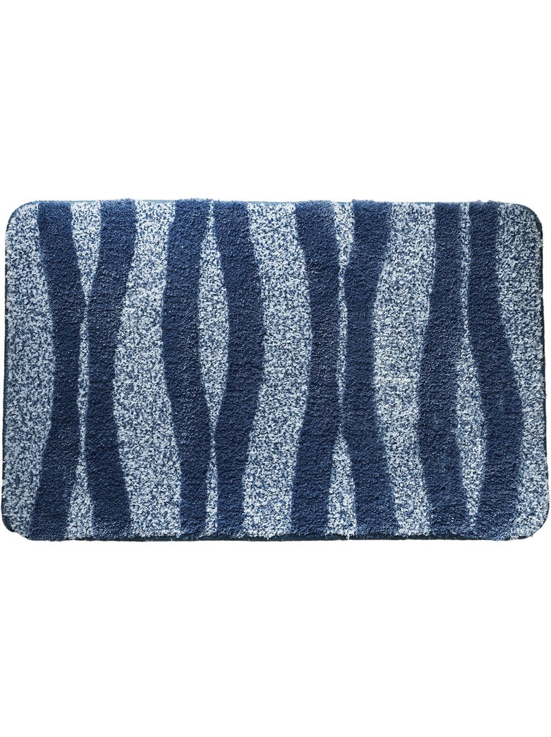 Becquet - Tapis de bain VAGUE en polyester Bleu - Kiabi