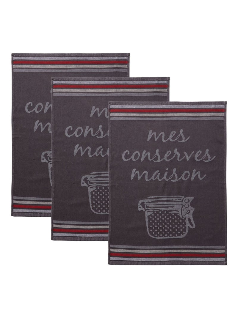 Becquet - Torchons CONSERVE MAISON en coton Gris Argenté - Kiabi