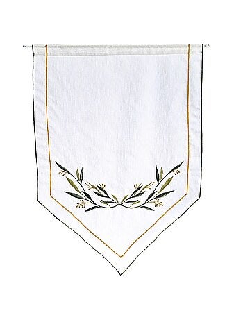 Becquet - Voilage pointe FEUILLES D OLIVIER en polyester