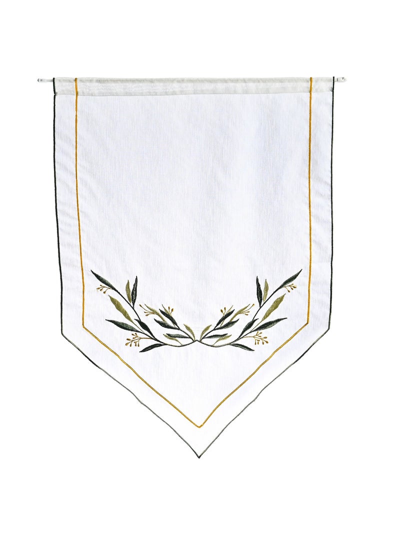 Becquet - Voilage pointe FEUILLES D OLIVIER en polyester Blanc - Kiabi