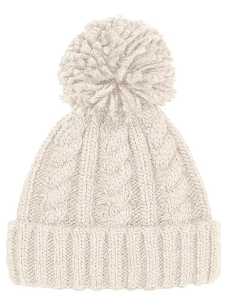 Beechfield - Bonnet à pompon Blanc nacré - Kiabi