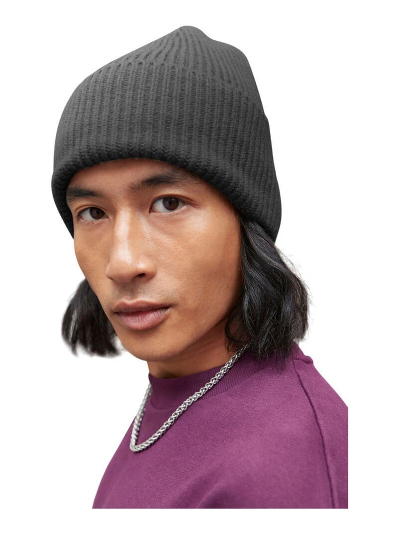 Beechfield - Bonnet coupe ample Gris Noir - Kiabi