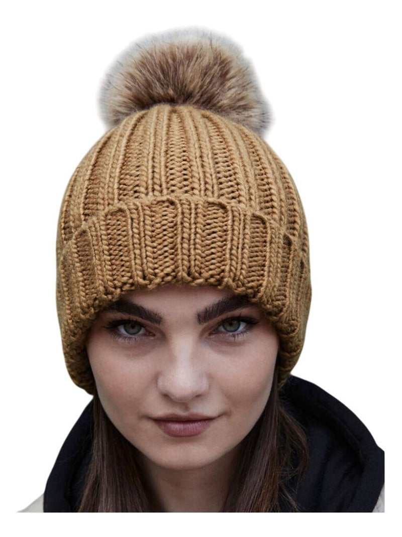 Beechfield - Bonnet motif/style Épais Marron clair - Kiabi