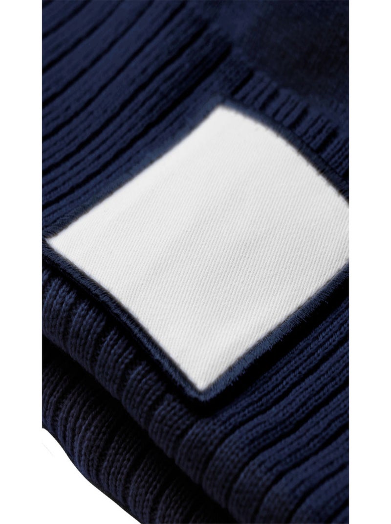Beechfield - Bonnet motif/style Pompon Bleu foncé - Kiabi