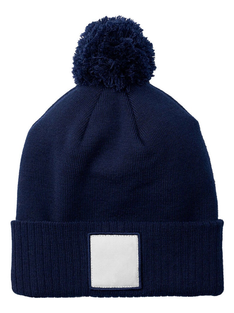 Beechfield - Bonnet motif/style Pompon Bleu foncé - Kiabi