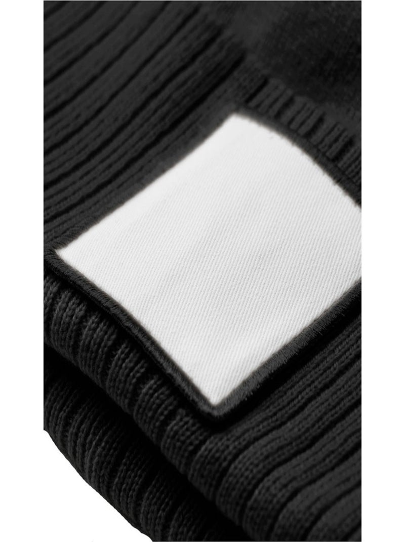 Beechfield - Bonnet motif/style Pompon Noir Blanc - Kiabi