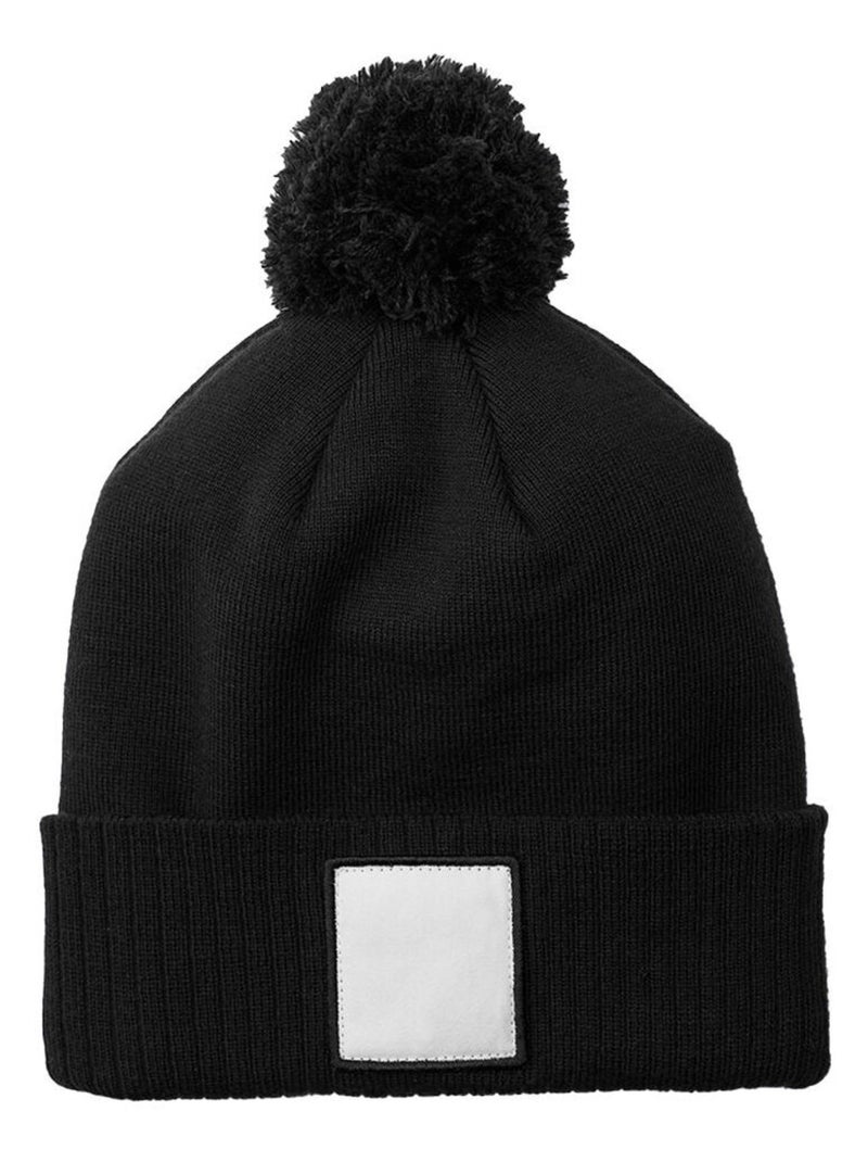 Beechfield - Bonnet motif/style Pompon Noir Blanc - Kiabi