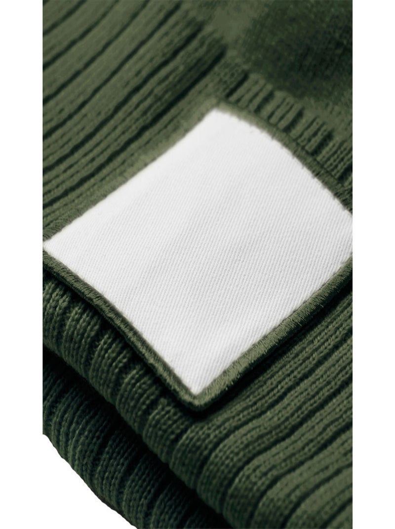 Beechfield - Bonnet motif/style Pompon Vert olive - Kiabi