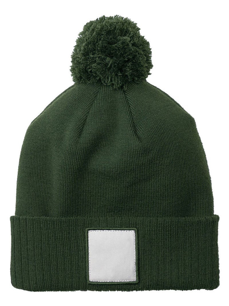 Beechfield - Bonnet motif/style Pompon Vert olive - Kiabi