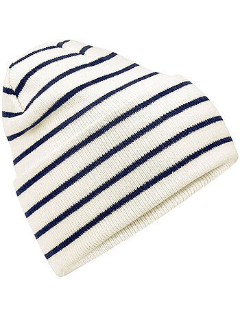 Beechfield - Bonnet motif/style rayé ORIGINAL