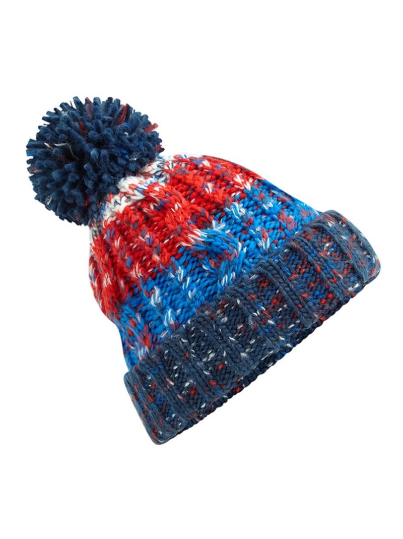 Beechfield - Bonnet motif/style tire-bouchon Bleu Rouge Bleu - Kiabi