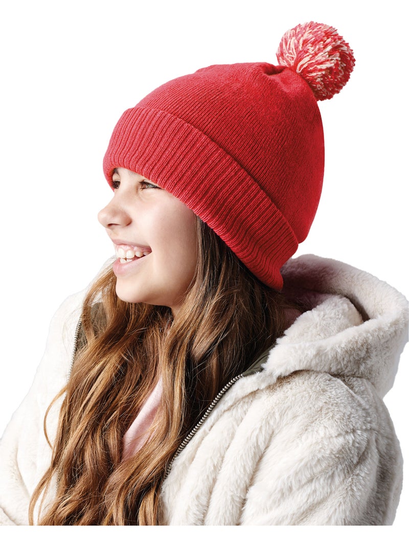 Beechfield - Bonnet SNOWSTAR Noir Rouge - Kiabi
