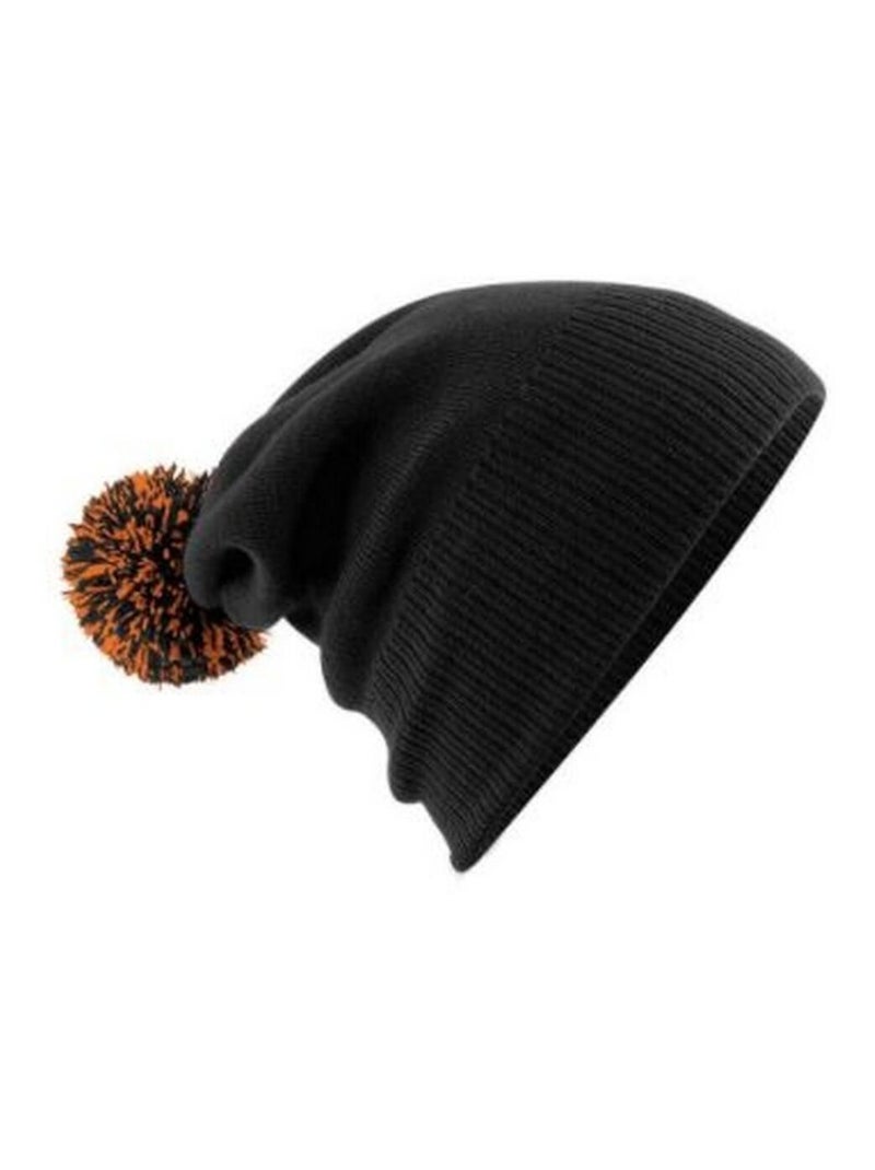 Beechfield Adultes Bonnet unisexe Snowstar Noir Orange - Kiabi