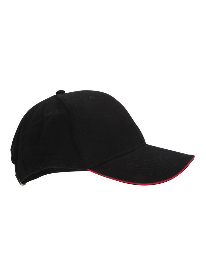 Beechfield Adultes Unisex Athleisure Cotton Baseball Cap Noir Rouge - Kiabi