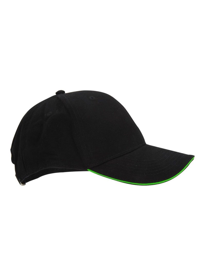 Beechfield Adultes Unisex Athleisure Cotton Baseball Cap Noir Vert - Kiabi