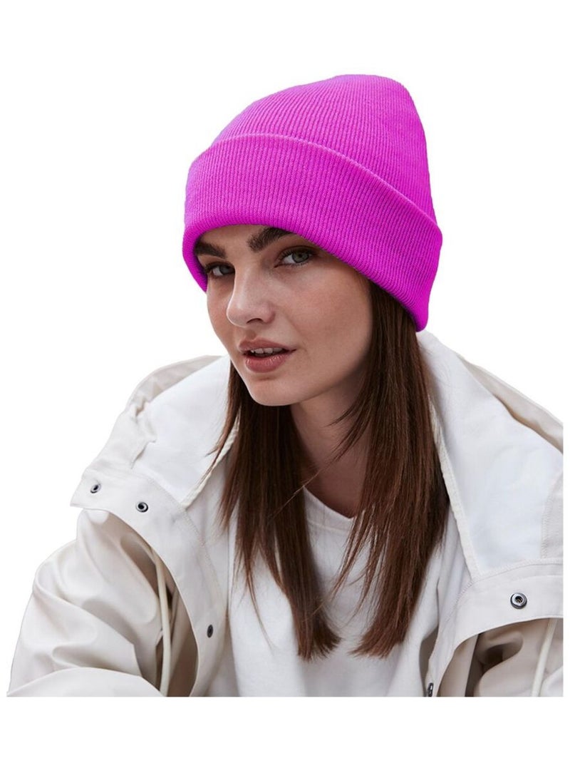 Beechfield Bonnet à manchettes original pour adultes, unisexe Rose fushia - Kiabi