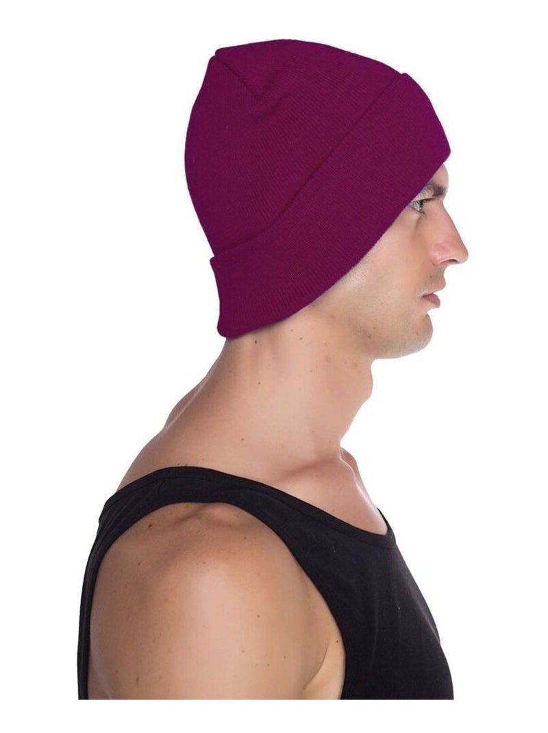 Beechfield Bonnet à revers en coton biologique original Bordeaux - Kiabi