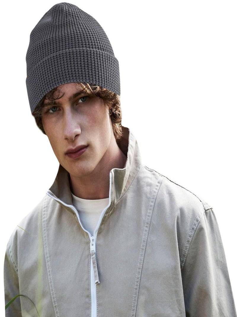Beechfield Bonnet en coton biologique gaufré Gris foncé - Kiabi