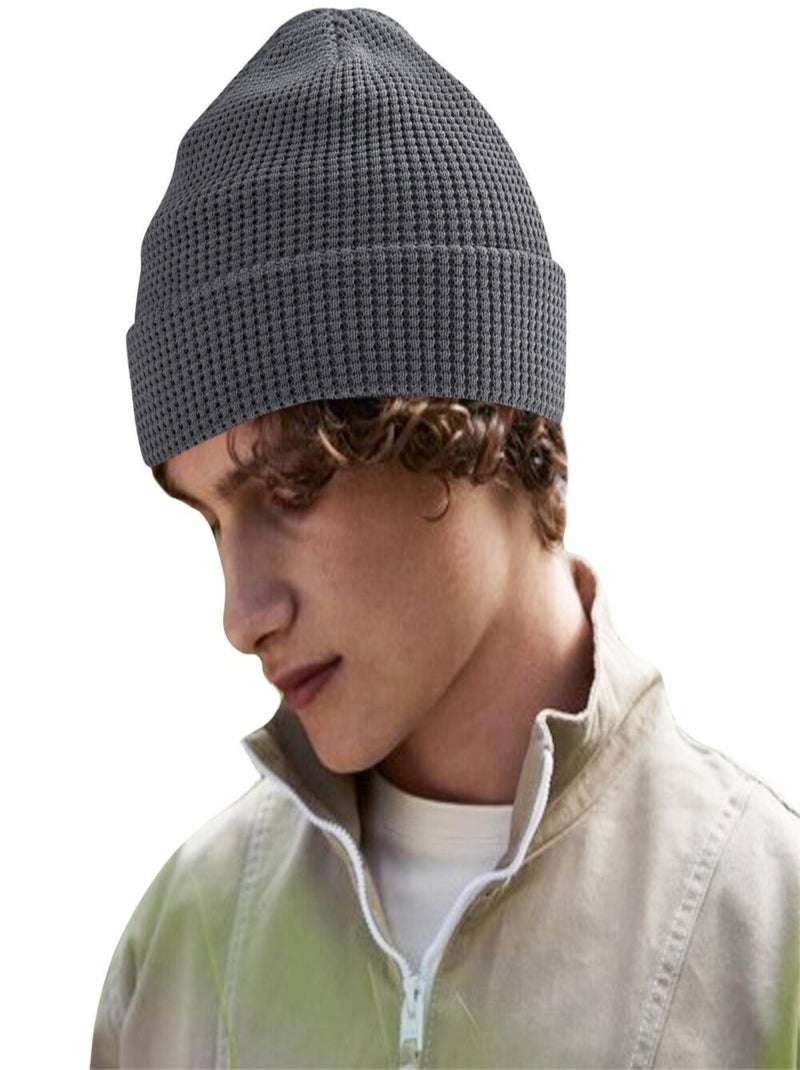 Beechfield Bonnet en coton biologique gaufré Gris foncé - Kiabi