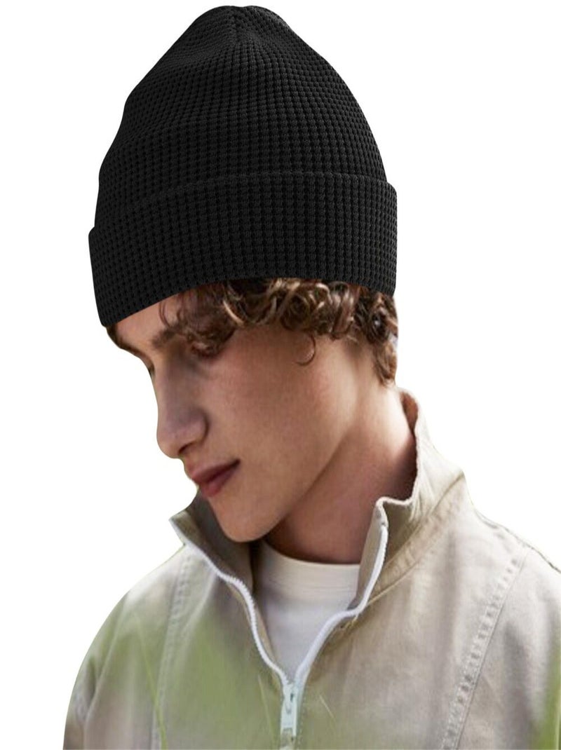 Beechfield Bonnet en coton biologique gaufré Noir - Kiabi