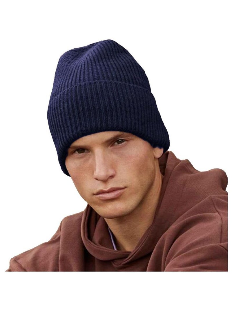 Beechfield Bonnet oversize à manchettes Bleu marine - Kiabi