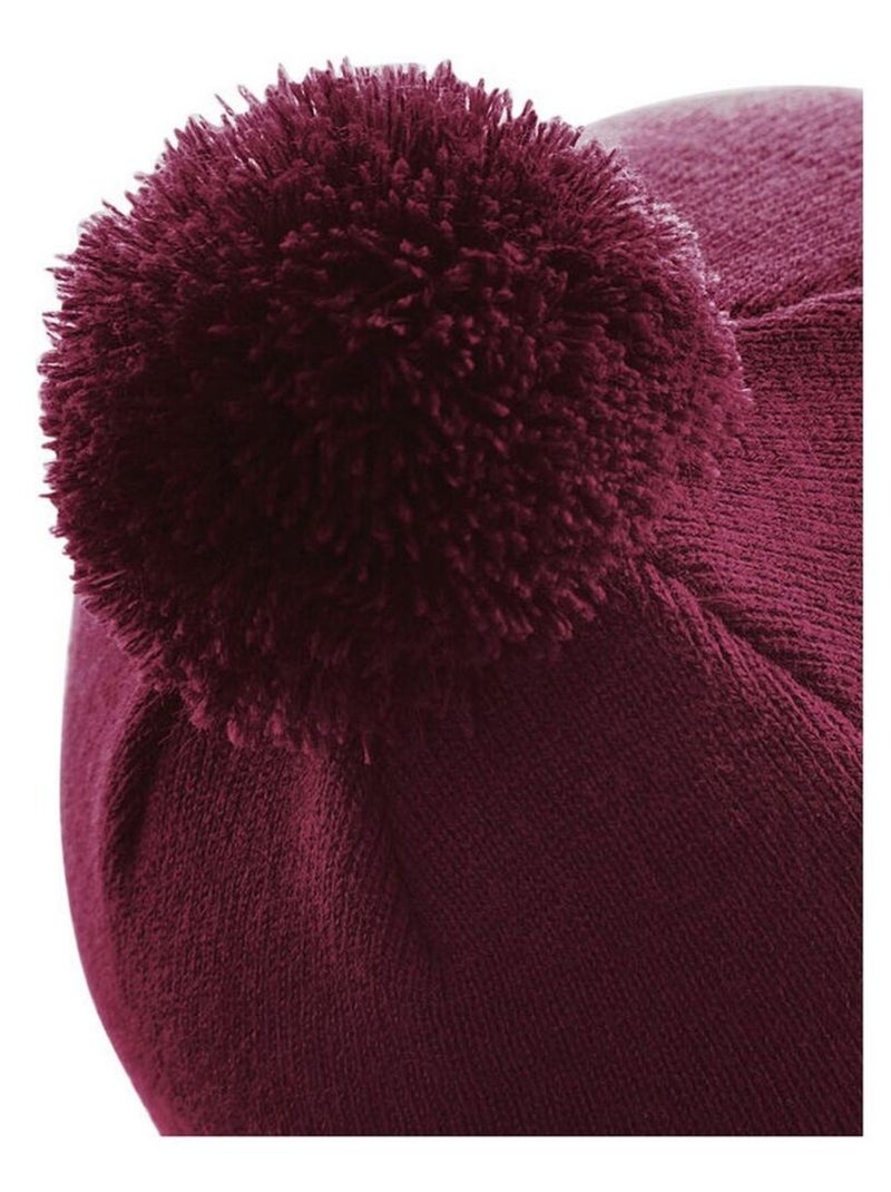 Beechfield Bonnet Pom Pom Original Bordeaux - Kiabi