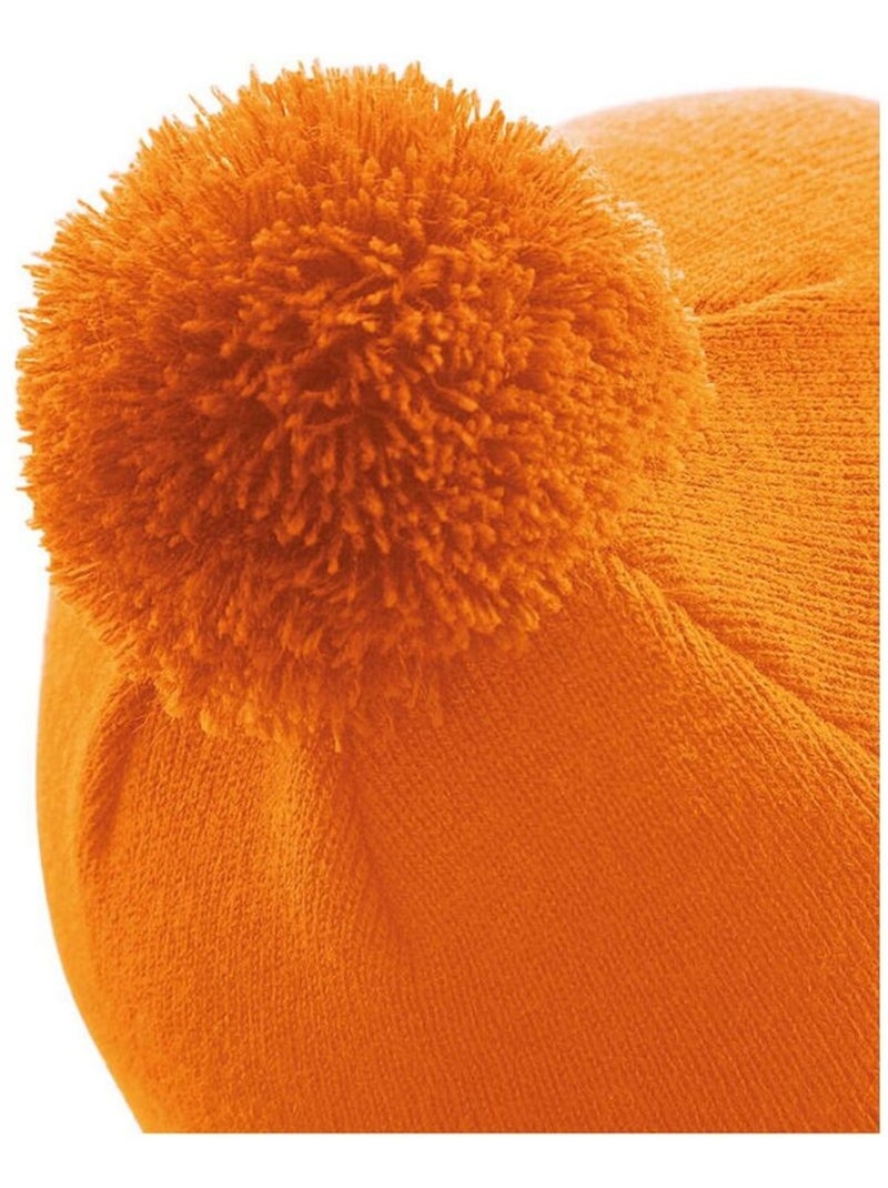 Beechfield Bonnet Pom Pom Original Orange - Kiabi