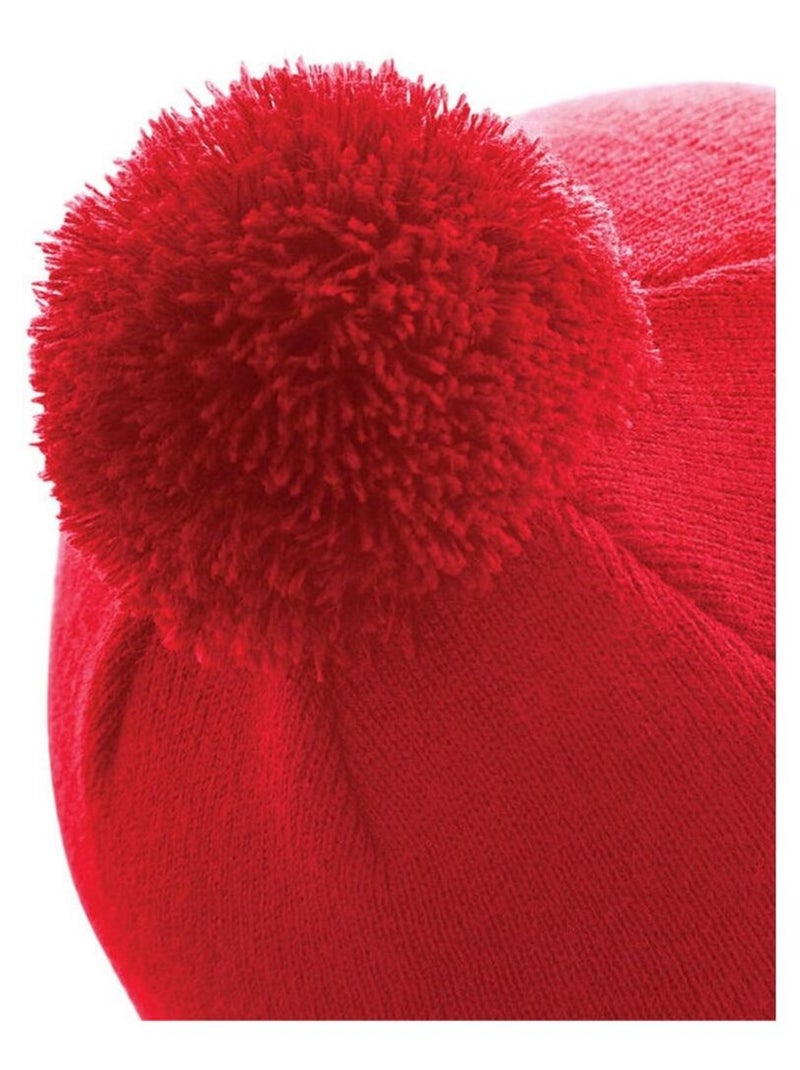 Beechfield Bonnet Pom Pom Original Rouge tomate - Kiabi