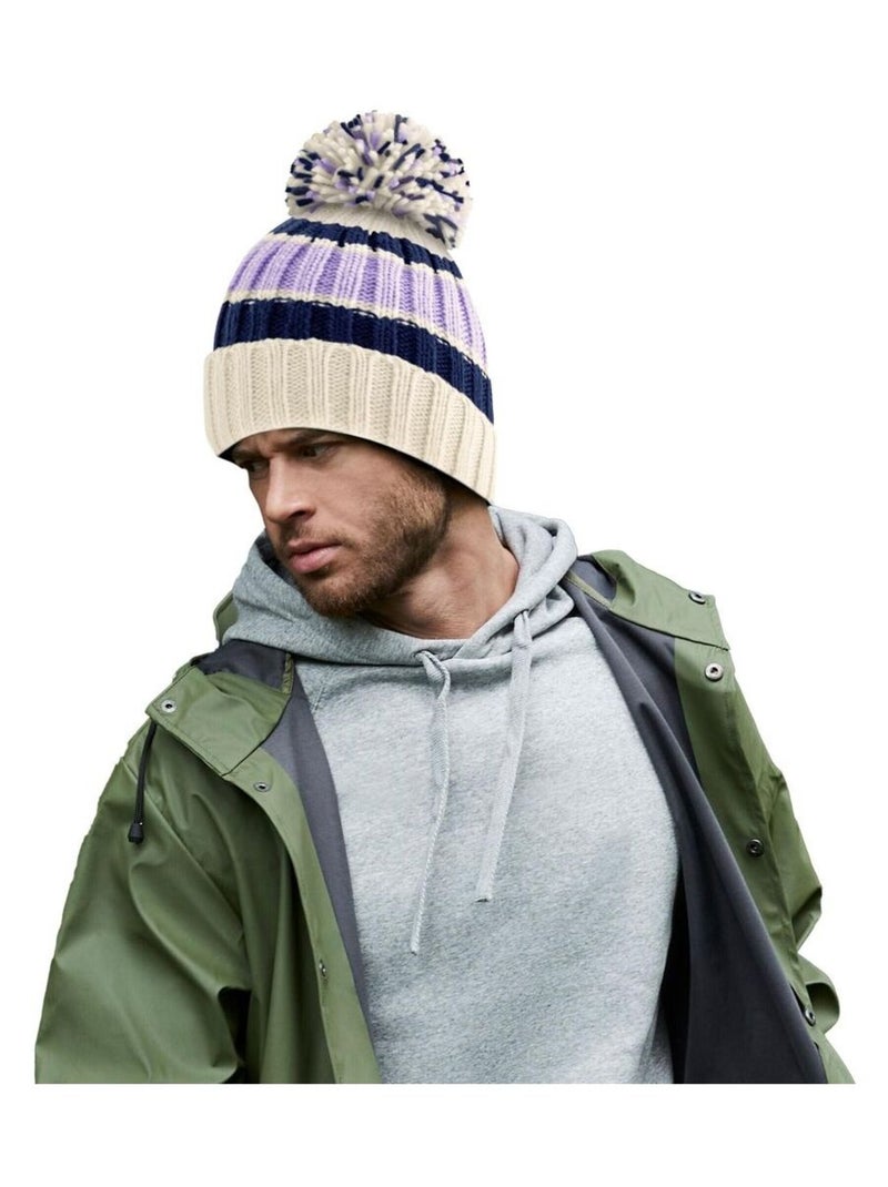 Beechfield Bonnet rayé Hygge Blanc - Kiabi