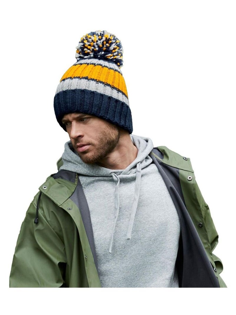 Beechfield Bonnet rayé Hygge Jaune moutarde - Kiabi