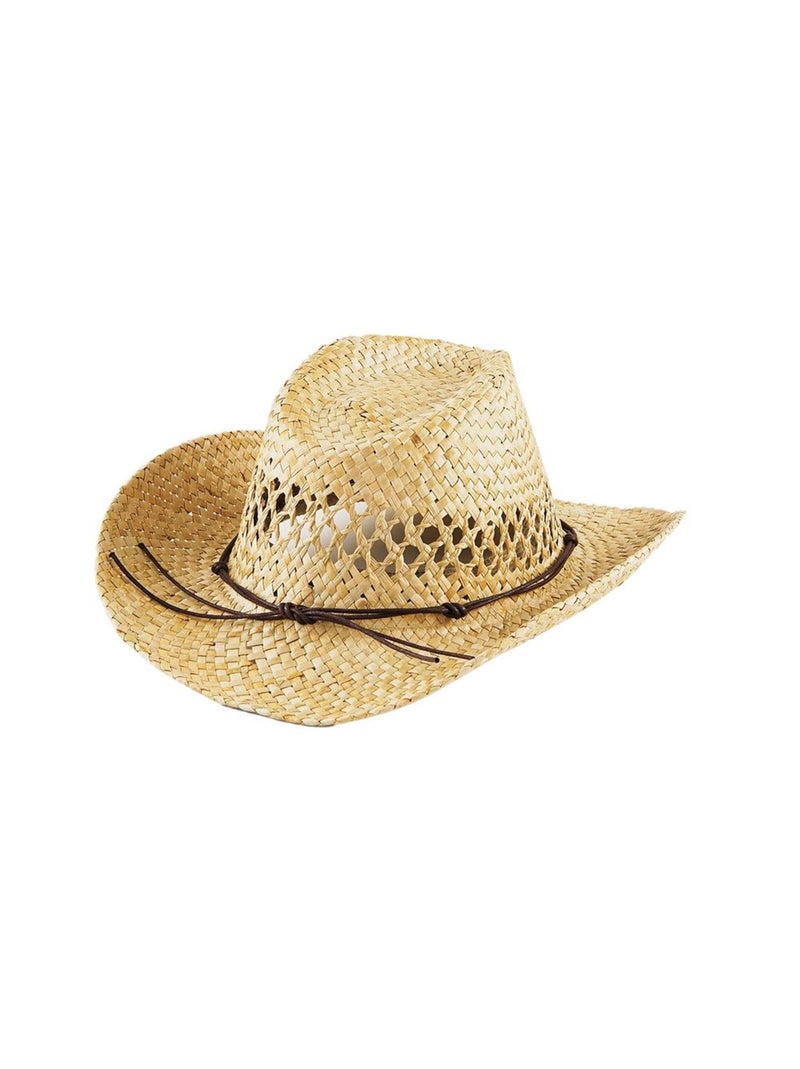 Beechfield Chapeau de cow-boy en paille unisexe adulte Blanc cassé - Kiabi