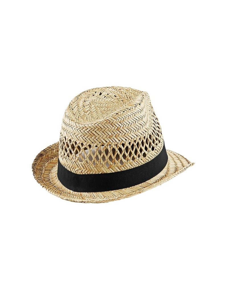 Beechfield Trilby d'été en paille unisexe adulte Blanc Beige - Kiabi