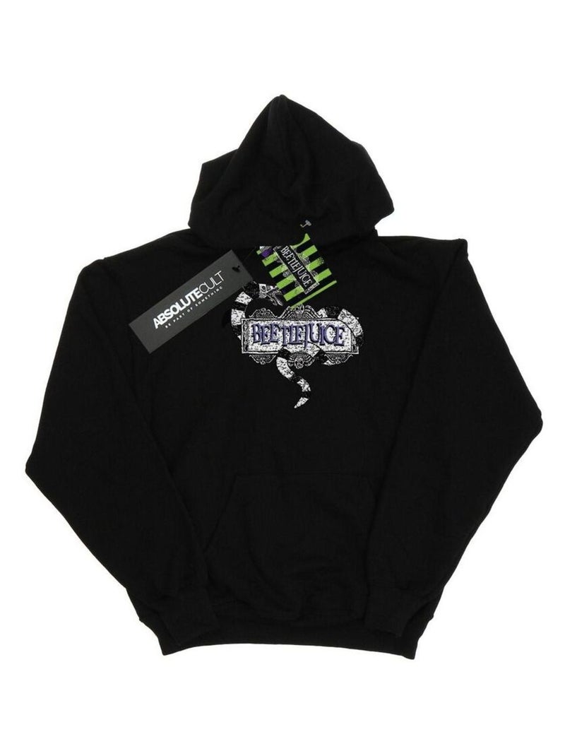 Beetlejuice - Sweat à capuche motif Ver des sables motif/style logo Noir - Kiabi