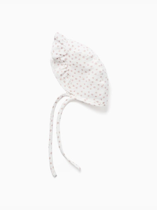 Béguin en coton avec motif floral et liens latéraux - Kiabi